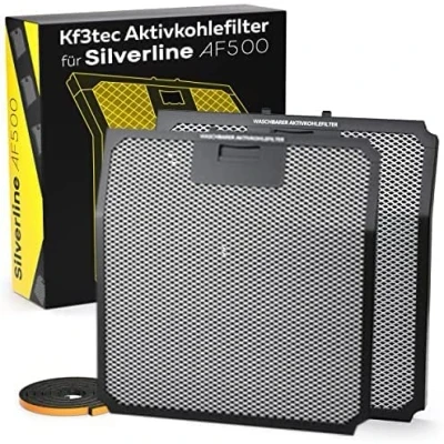 Abbildung von KF3TEC® AKtivkohlefilter für Silverline AF 500 (bis zu 3x waschbar) (Pack of 2)