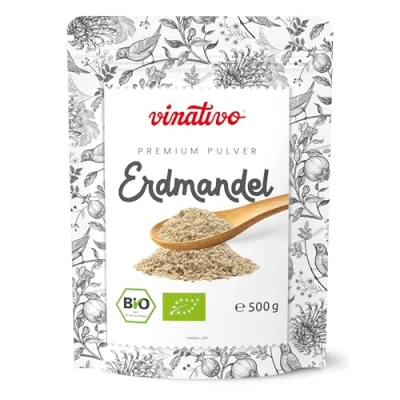 Abbildung von vinativo Erdmandel bio Tigernuss gemahlen 500g zertifizierte Qualität 100% pflanzlich Chufas
