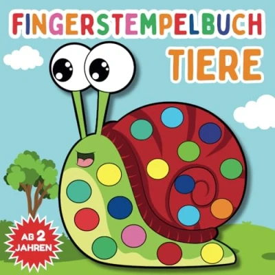 Abbildung von Fingerstempelbuch Tiere ab 2 Jahren: Tierischer Malbuch für kleine KünstlerInnen Jahren Bastelbuch Jungen und Mädchen .
