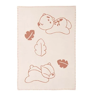 Abbildung von Nattou Kuscheldecke für Babys, Wendecover, 100 % Baumwolle, Ca. 75 x cm, Vegan, Boris &amp; Jungo, Beige