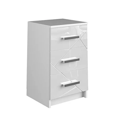Abbildung von Vicco Nachtschrank Irma, Weiß Hochglanz, 37.6 x 66 cm