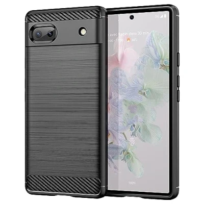 Abbildung von Verco Schutzhülle für Google Pixel 6a, robuste weiche Handyhülle 6a Hülle Silikon Case Schwarz