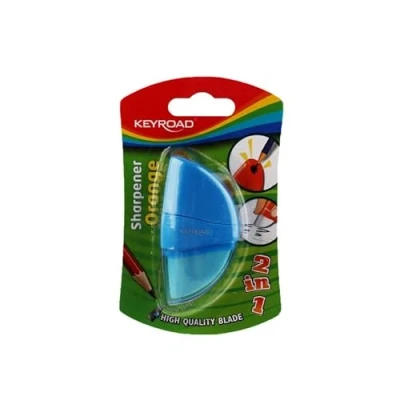 Abbildung von KEYROAD Ergonomischer Anspitzer Einzeln 2 in 1 mit Radiergummi / Stück/Kunststoff/Klingen aus Stahl/von Bleistiften und Buntstiften/Blister Mischfarben