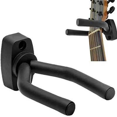 Abbildung von Gitarren Wandhalterung, Aufhänger, Wandhakenhalterung, Ständer, schwarzes Display mit Schrauben, passend for alle Größen von Gitarren, Bass, Mandoline, Banjo, Ukulele