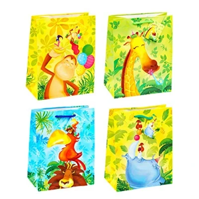 Abbildung von TSI Geschenktüten ZOOTIERE, 12er Packung, Größe: Mittel (HxBxT 23 x 18 10 cm), Art. Nr. 84012