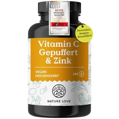 Abbildung von Vitamin C Gepuffert &amp; Zink 180 Kapseln Nature Love St