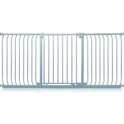 Abbildung von Safetots Elite Sicherheitsschutzgitter, 197cm 206cm, Mattgrau, Treppenschutzgitter mit Druckmontage, Sicherheitsbarriere, Einfache Installation