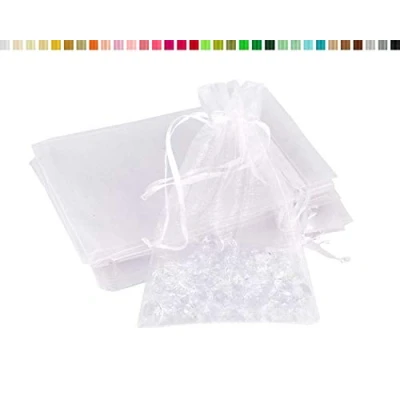 Abbildung von Creativery 10 Stück Organzasäckchen 10x15 cm Weiß