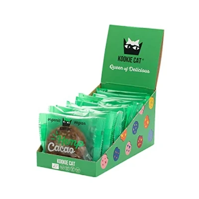 Abbildung von Kookie Cat Hanfsamen Und Kakao Vegane Cookies Einzeln Verpackt, Glutenfrei, Sojafrei, Bio, Cashew &amp; Hafer 12 X 50g Multipack