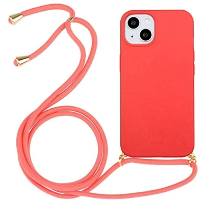 Abbildung von CoverKingz Handykette kompatibel mit iPhone 14 Handyhülle Case Handyschutzhülle Silikonhülle Cover Handy Hülle zum Umhängen Rot