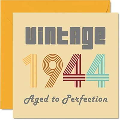 Abbildung von Geburtstagskarten zum 80. Geburtstag für Männer und Frauen Vintage 1944 Aged To Perfection 80 Lustig Sie Ihn 145 mm x Glückwunschkarten