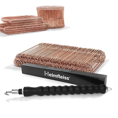 Abbildung von Heimfleiss® Bindedraht Drillapparat + Rödeldraht 1,0 x 100 160 mm, (250St), Drahtbinder Rödelzange &amp; verkupfertem Ösendraht