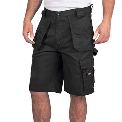 Abbildung von Lee Cooper Herren Triple genähtes Holster Pocket &amp; Multi Werkzeug Taschen Frachtarbeitssicherheit Kurze Hose, Schwarz, 42&quot; Waist
