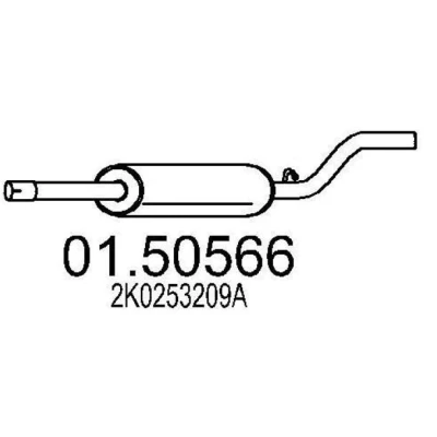 Abbildung von MTS 01.50566 Mittelschalldämpfer 1100 VOLKSWAGEN: Caddy 3 Kombi, Kastenwagen