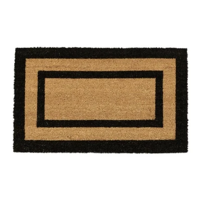 Abbildung von Relaxdays Fußmatte lang aus Kokos &amp; PVC optimal für Balkon, Flur, Veranda und Terrasse als Schmutzfangmatte mit rutschfester Gummi Unterseite HBT: ca. 75 x 45 1,5 cm Fußabtreter, natur