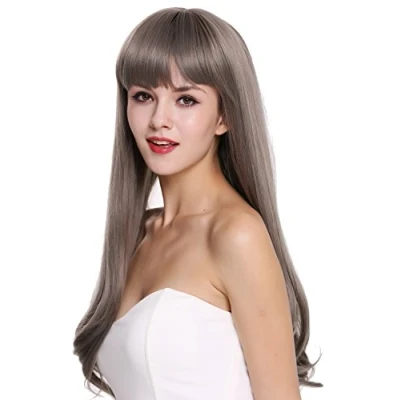 Abbildung von WIG ME UP C8135 8AT10A Perücke Damenperücke sehr lang glatt Pony Braun Grau Mix