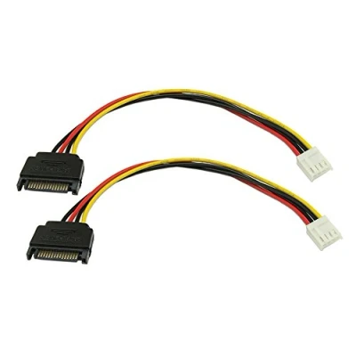 Abbildung von zdyCGTime 4 Pin Floppy Drive zu 15 SATA Male Power Kabel (2er Pack)