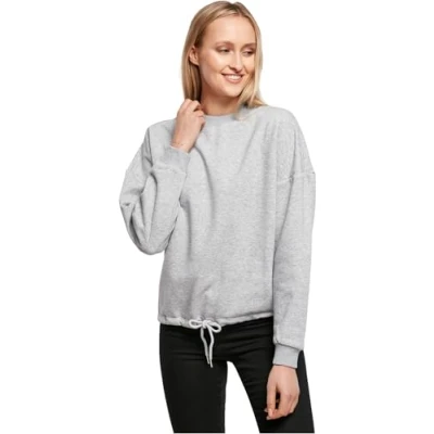Abbildung von Build Your Brand Ladies Oversize Crewneck Grau Heather Grey XS