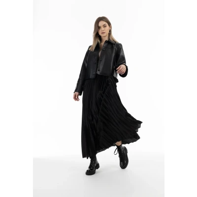 Abbildung von DREIMASTER Vintage Damen Jacke S / Schwarz 100% Lammleder