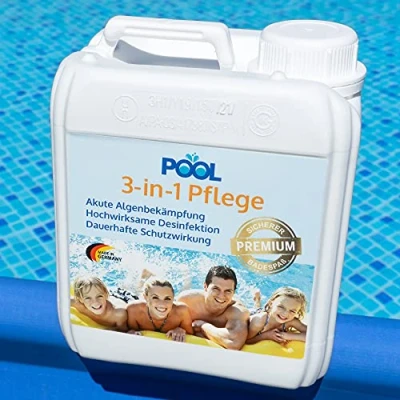 Abbildung von zooprinz 3 in 1 Poolreinigung Wasserpflege Ideale 2 L gegen Algen und Ablagerungen im Pool Perfekte Desinfektion Säuberung von Planschbecken Schwimmbad für klares Wasser