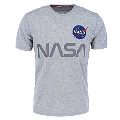 Abbildung von Alpha Industries Herren NASA Reflective T Shirt, Grey Heather, M