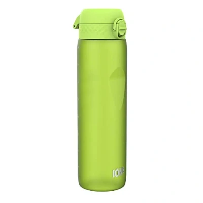 Abbildung von Ion8 1 Liter Trinkflasche, 1000ml, Auslaufsicher, Einhandöffnung, Sichere Verriegelung, Spülmaschinenfest, BPA frei, Tragegriff, Leicht zu Reinigen, Ideal für Sport und Fitnessstudio, Grün