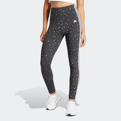Abbildung von adidas Sportswear Essentials Animal Print Leggings Hosen, Damen, Größe: Small, Grey/carbon/black