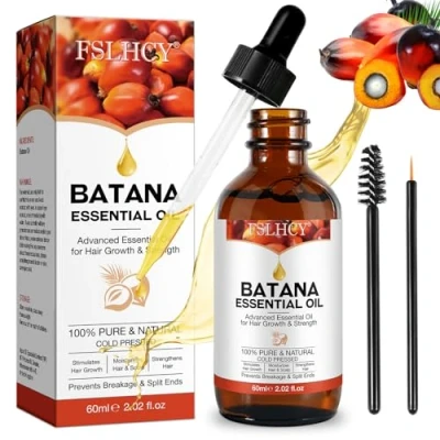 Abbildung von Batana Oil for Hair Growth 60ml Öl für Haarwachstum, Wimpern, Augenbrauen Gegen Haarausfall Stimuliert zur Hydratisierung und Reparatur von trockenem, Geschädigtem Haar (60ml)
