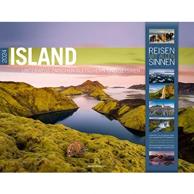 Abbildung von Island Kalender 2024, Wandkalender im Querformat (54x42 cm) Natur und Reisekalender: Unterwegs zwischen Gletschern Geysiren