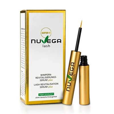 Abbildung von Nuvega Lash Super V Veganes Wimpernserum ohne tierische Produkte, Made in Germany, lange Wimpern 4 6 Wochen, Serum, Wachstum, Serum für Wimpernwachstum, 3ml