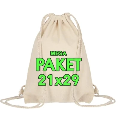 Abbildung von 10 Stück Baumwollbeutel 21 x 29 cm Kleine Sportbeutel Turnbeutel Festival Party JGA Set , Kinder Stofftasche Bag, Beutel, Jutebeutel OEKO TEX® zertifiziert Stoffbeutel Sack zum bemalen Natur