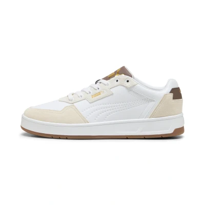 Abbildung von Puma Court Classic Lux SD Sneakers Unisex Schuhe White/Alpine Snow/Flat Bronze Größe: 44