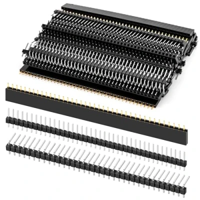 Abbildung von 2.54mm 40 Pin Header Gerade Einreihige Stapelbare Buchsenleiste, 45 Stück Männlich und Weiblich Stiftleiste Sockel Steckerleiste, für Arduino Prototyp Stackable Shield, 3 Typen