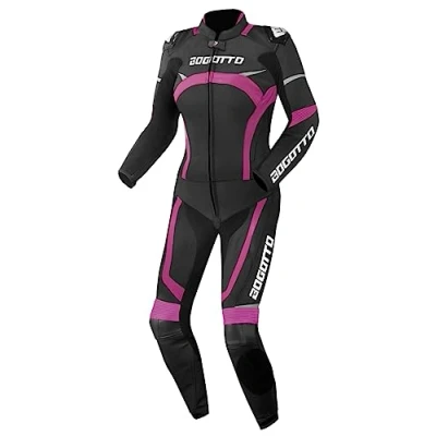 Abbildung von Bogotto Misano 2 Teiler Damen Motorrad Lederkombi, schwarz/fuchsia, 34