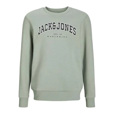 Abbildung von Jack &amp; Jones Junior Jjecaleb Varsity Sweat CREW NECK Sweatshirt für Kinder, Größe: 98, Iceberg green
