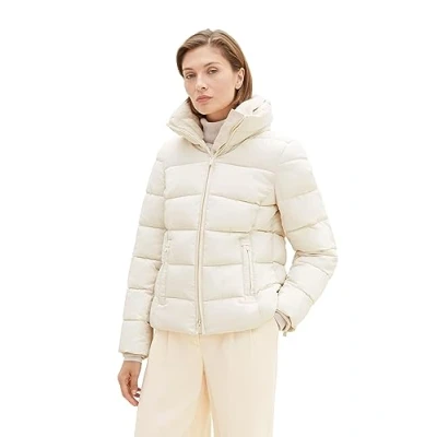 Abbildung von TOM TAILOR Damen 1037564 Steppjacke mit Stehkragen, 27469 smooth Light Sand, M