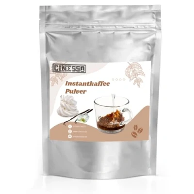 Abbildung von Cinesso Löslicher Kaffee Instant Pulver, Vanillegeschmack, schnelle und einfache Zubereitung, ohne Kaffeemaschine, für heiße Getränke, besondere Anlässe (1 Kg, Vanille, Sahne)