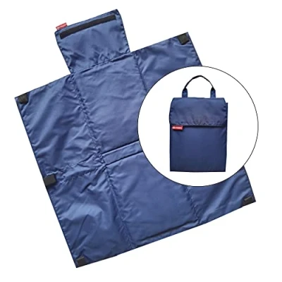Abbildung von Tragbare Wickelunterlage Wickeltasche Wickelquick®/mit einer Hand bedienbar/sicher durch Abrollschutz/4 Seitentaschen/abwaschbar/blau