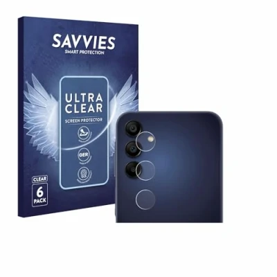 Abbildung von Savvies 6 Stück Schutzfolie für Samsung Galaxy A15 5G (NUR Kameraschutz) Displayschutz Folie Ultra Transparent