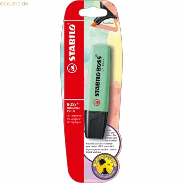Abbildung von Textmarker STABILO BOSS ORIGINAL Pastel Einzelstift Hauch von Minzgrün