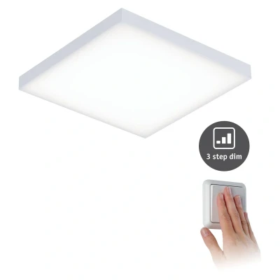 Abbildung von Paulmann 79820 LED Panel Velora eckig incl. 1x12 Watt 3 Step Dim dimmbar Deckenlampe Weiß matt Lichtpanel Metall Deckenlicht 3000 K