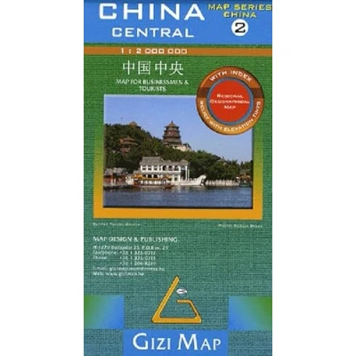 Abbildung von Gizi Map CHINA Central Geographical: for Businessmen &amp; Tourists. with Index. Relief elevation tints. tints