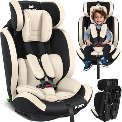 Abbildung von KIDIZ® Autokindersitz Kinderautositz Gruppe 1+2+3 9 36 kg 5 Punkt Sicherheitsgurt, Autositz, Kindersitz, Einstellbare Kopfstütze, Mitwachsende Sitzerhöhung 1 12 Jahre, Stabil und Sicher