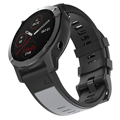 Abbildung von MYSNBKN Armband für Garmin Fenix 5/Fenix 5 Plus/Fenix 6/Fenix 6 Pro/Forerunner 935/Forerunner 945/Approach S60/Quatix 5, 22mm Breite Silikon Quick Fit Uhrenarmband, Mehrfache Farben