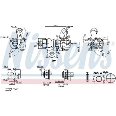Abbildung von NISSENS 93305 Turbolader Abgasturbolader wassergekühlt elektrisch mit Dichtungen VOLKSWAGEN: Polo V Schrägheck, Golf 7 Sportsvan