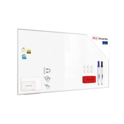 Abbildung von ALLboards Magnetisches Whiteboard 220x120cm Magnettafel mit Aluminiumrahmen Premium EXPO und Stifteablage, Weiß Magnetisch Tafel, Trocken Abwischbar, Wiederbeschreibbar Weißtafel