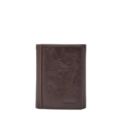 Abbildung von Fossil Herren Leder Trifold Geldbörse, Neelbraun, Einheitsgröße