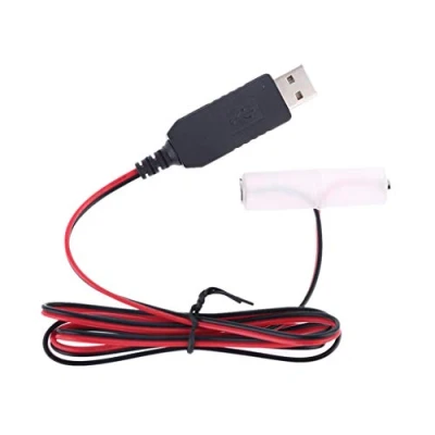 Abbildung von LR6 AA Batterie Eliminator, USB Netzteilkabel, ersetzt 1 4 Stück, 1,5 V Batterien, 100 cm… (AA)