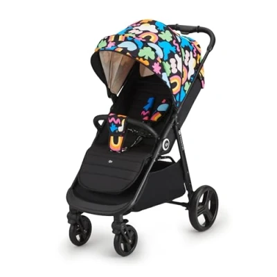 Abbildung von Kinderkraft GRANDE PLUS buggy von Geburt bis 22 kg, Zusammenklappen mit einer Hand, Liegeposition, großes Verdeck Fenster, alle 4 Räder gedämpft, geräumige Sitz, Happy shapes