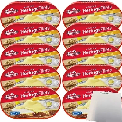 Abbildung von Hawesta Heringsfilets in Senf Creme MSC VPE (10x200g Dose) + usy Block